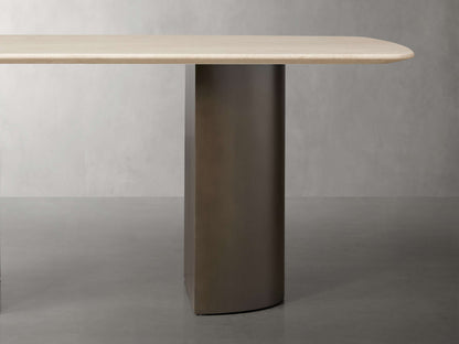 Saint Germain Stone Dining Table with Dauphine Base