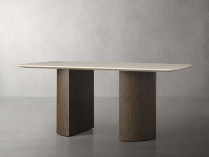 Saint Germain Stone Dining Table with Dauphine Base