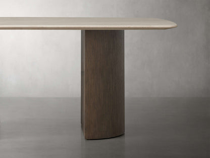 Saint Germain Stone Dining Table with Dauphine Base