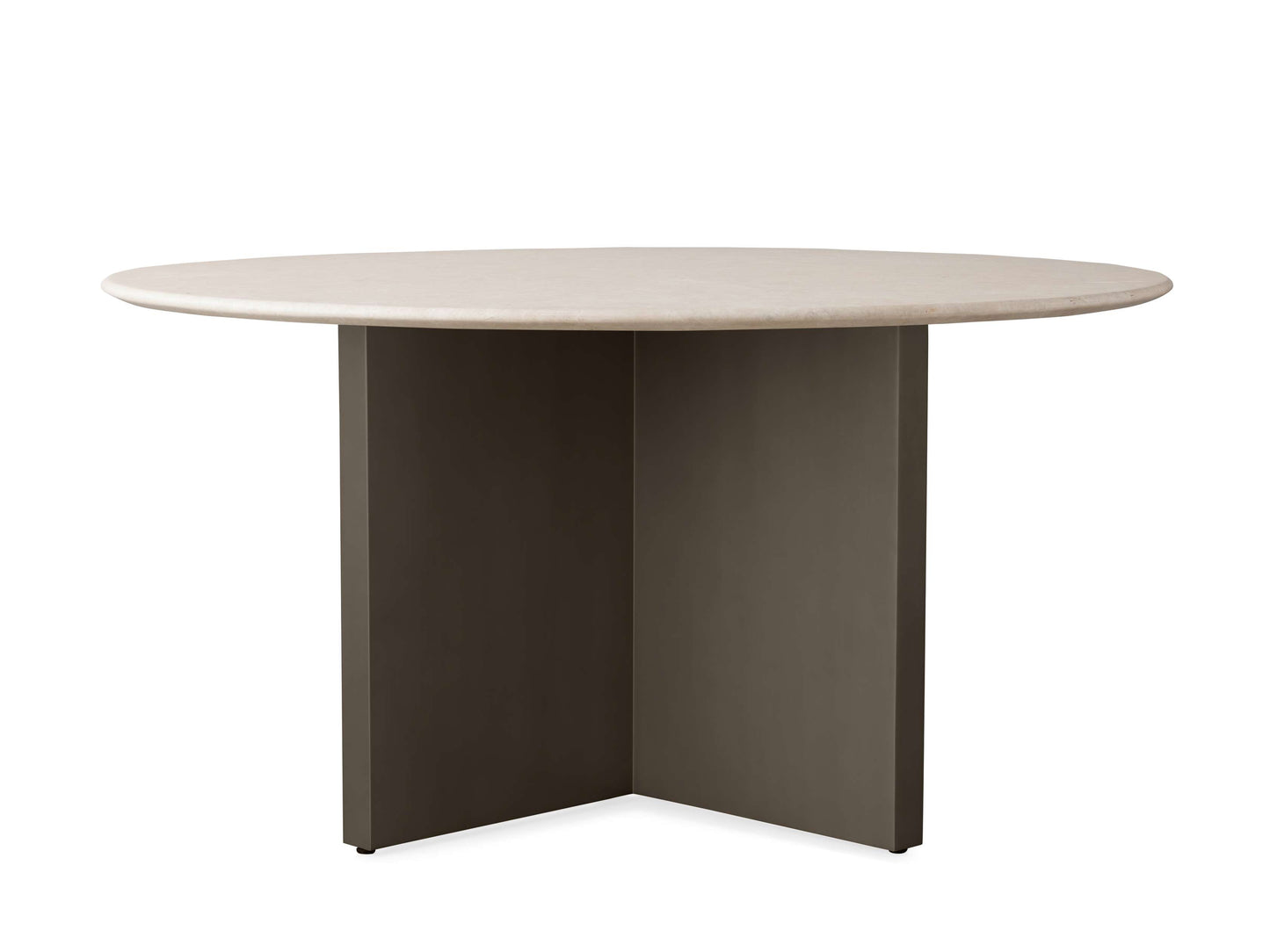 Saint Germain Round Stone Dining Table with Clement Base