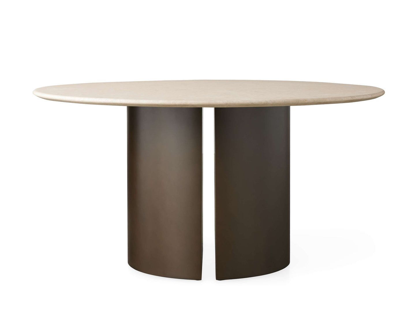 Saint Germain Round Stone Dining Table with Dauphine Base