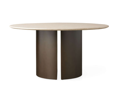 Saint Germain Round Stone Dining Table with Dauphine Base
