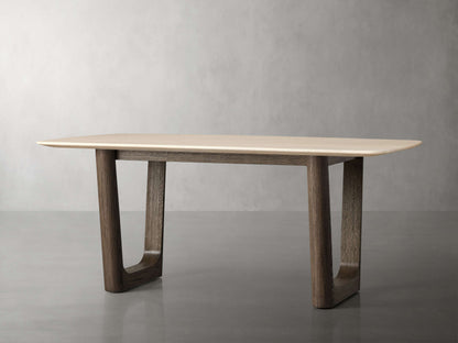 Saint Germain Stone Dining Table with Rennes Base