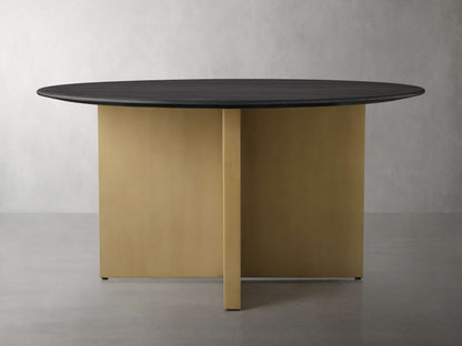 Saint Germain Round Wood Dining Table with Clement Base