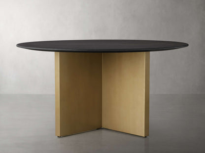 Saint Germain Round Wood Dining Table with Clement Base