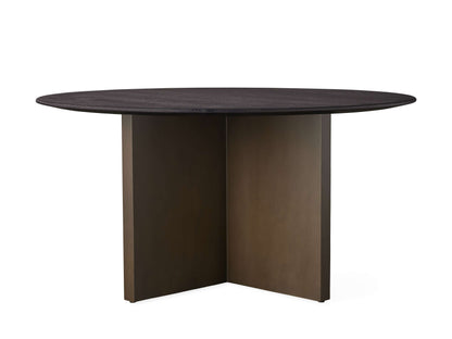 Saint Germain Round Wood Dining Table with Clement Base