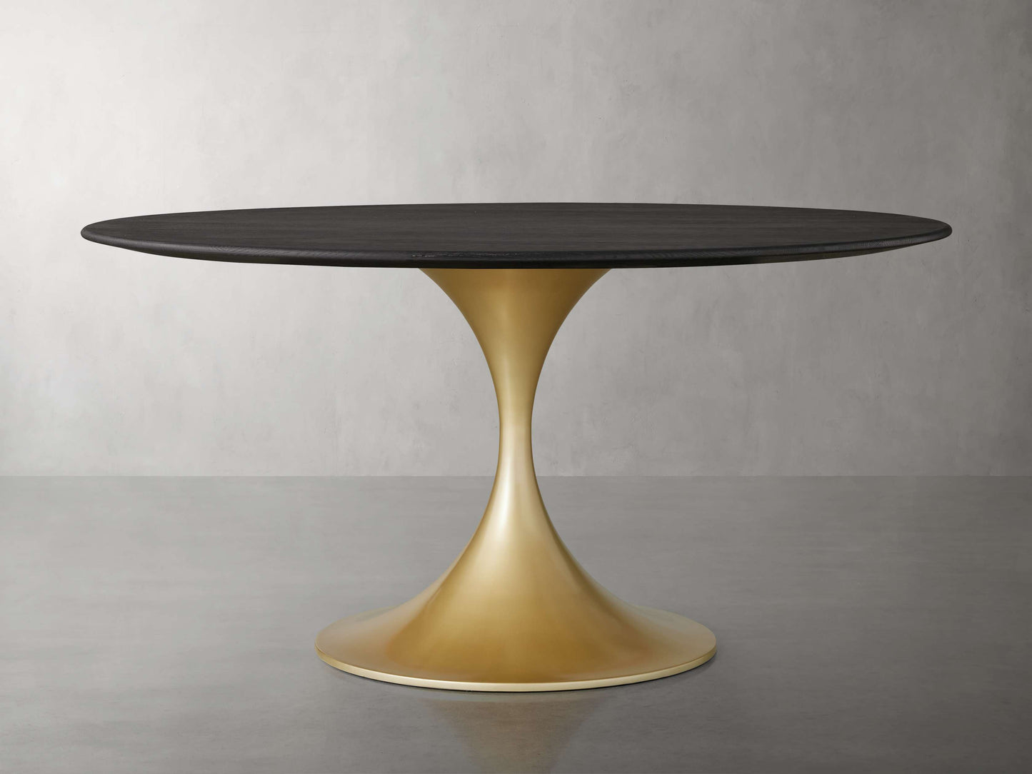 Saint Germain Round Wood Dining Table with Launette Base