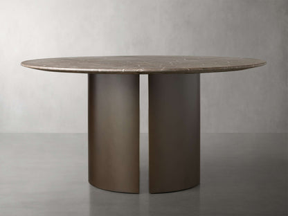 Saint Germain Round Stone Dining Table with Dauphine Base