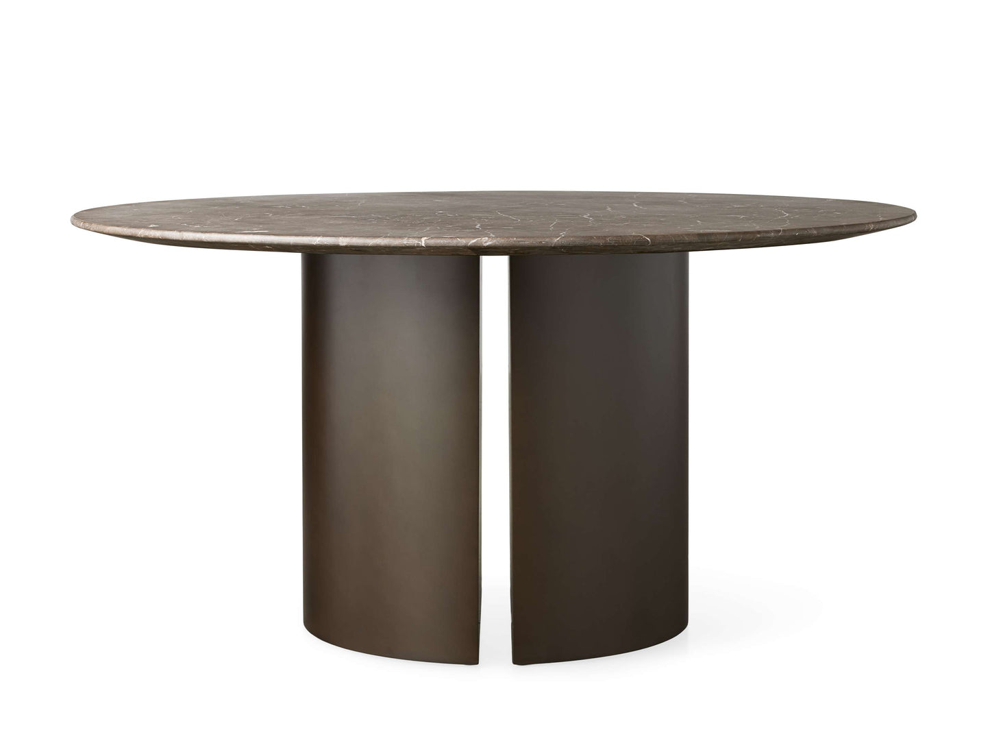 Saint Germain Round Stone Dining Table with Dauphine Base