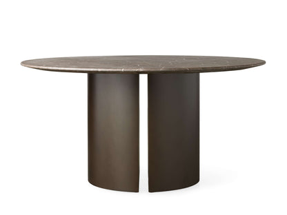 Saint Germain Round Stone Dining Table with Dauphine Base