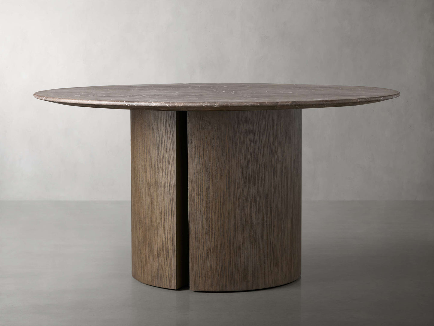 Saint Germain Round Stone Dining Table with Dauphine Base