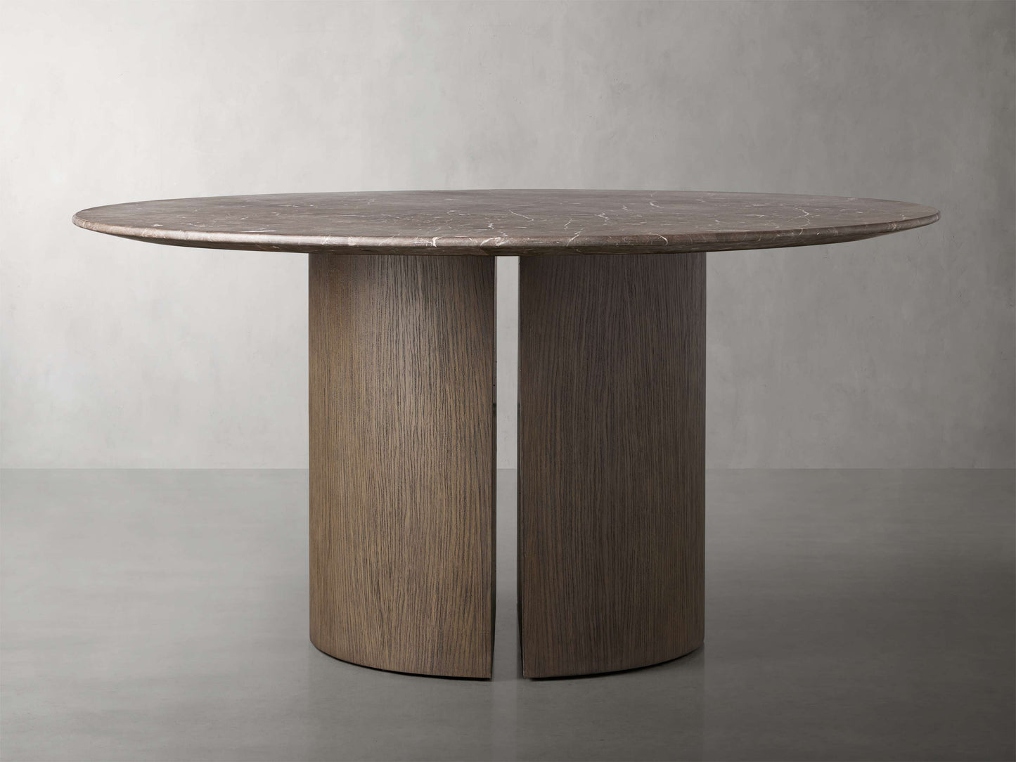Saint Germain Round Stone Dining Table with Dauphine Base