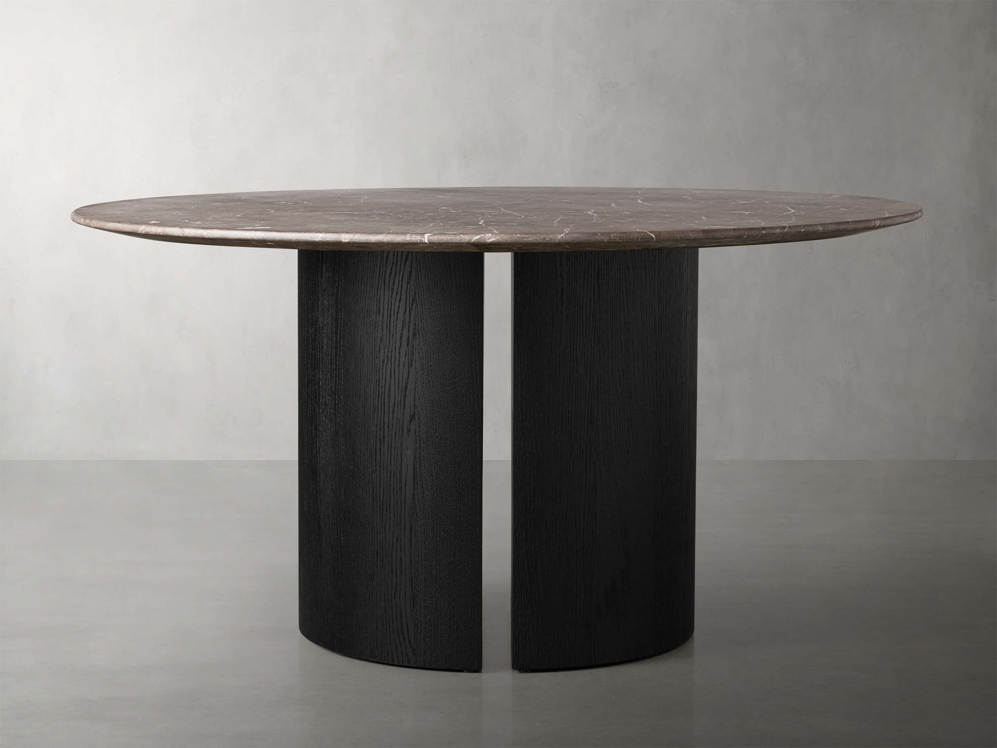 Saint Germain Round Stone Dining Table with Dauphine Base
