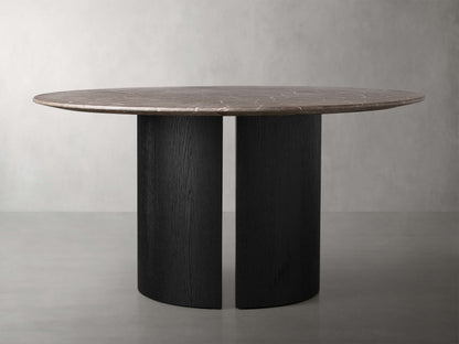 Saint Germain Round Stone Dining Table with Dauphine Base