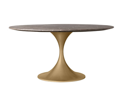 Saint Germain Round Stone Dining Table with Launette Base