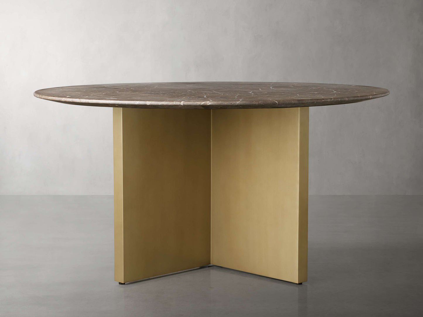 Saint Germain Round Stone Dining Table with Clement Base