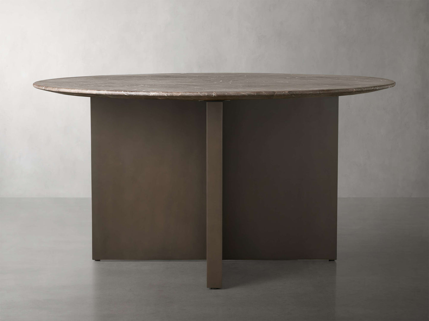 Saint Germain Round Stone Dining Table with Clement Base