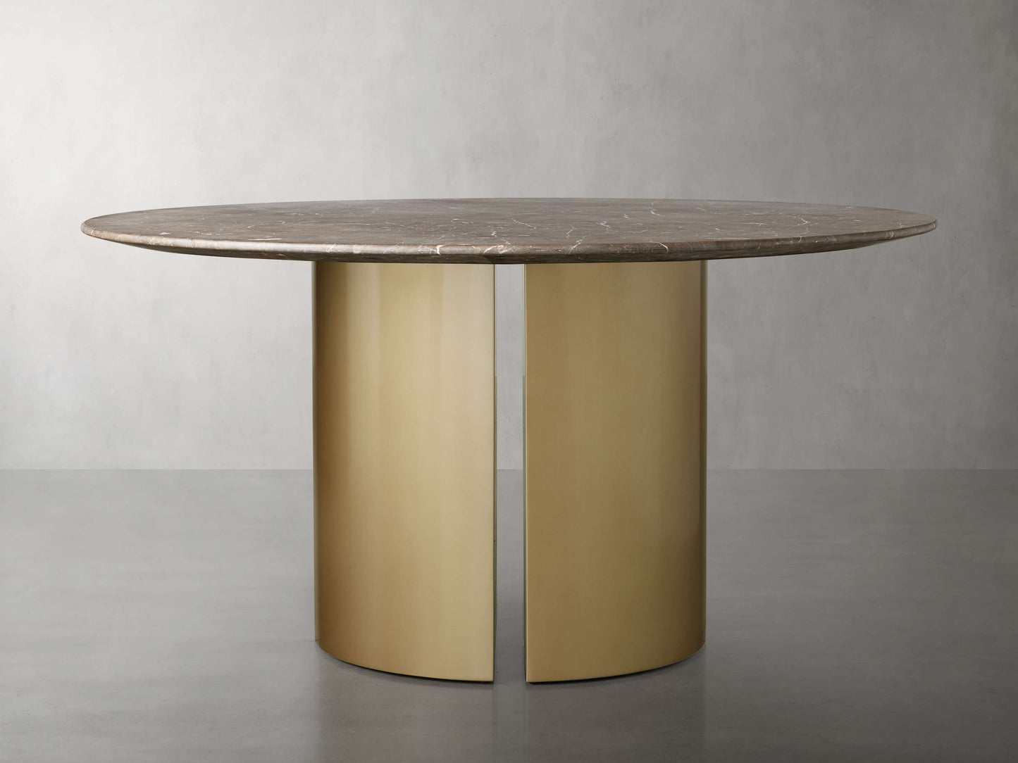 Saint Germain Round Stone Dining Table with Dauphine Base