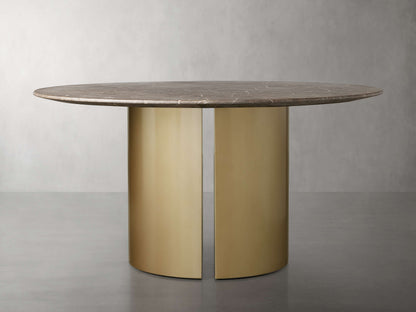 Saint Germain Round Stone Dining Table with Dauphine Base