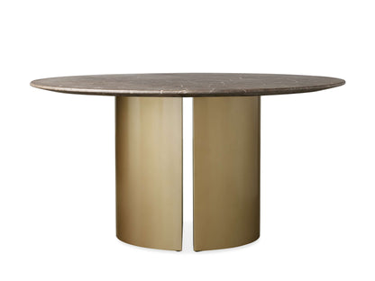 Saint Germain Round Stone Dining Table with Dauphine Base