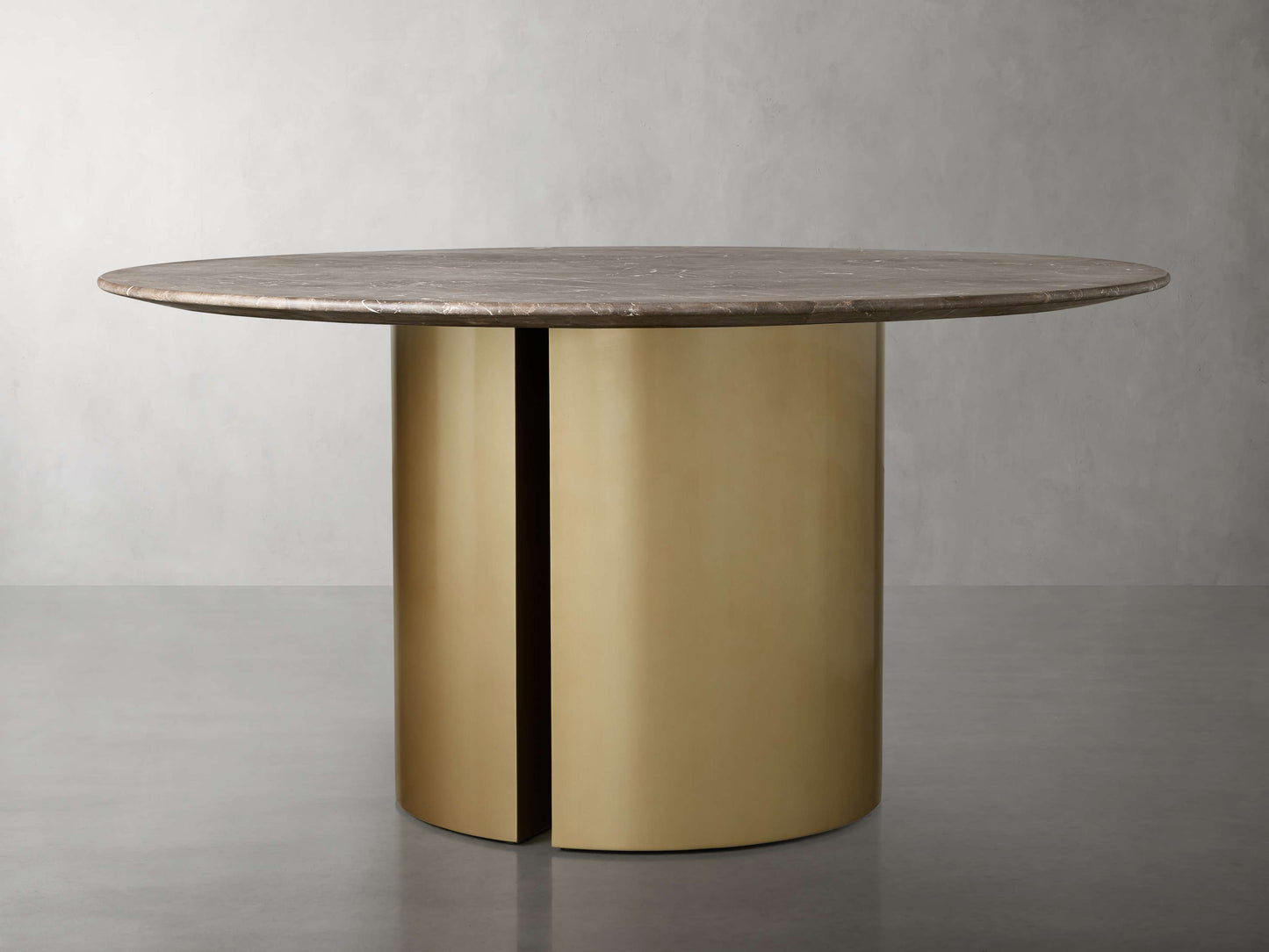 Saint Germain Round Stone Dining Table with Dauphine Base