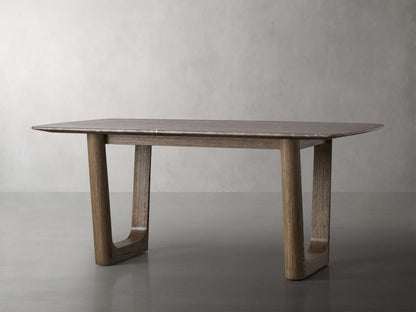 Saint Germain Stone Dining Table with Rennes Base