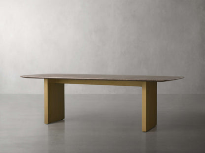 Saint Germain Stone Dining Table with Clement Base