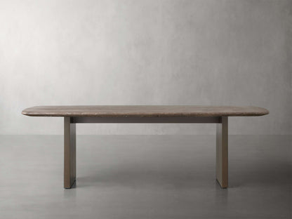 Saint Germain Stone Dining Table with Clement Base