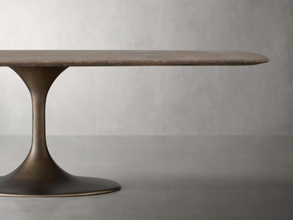 Saint Germain Stone Dining Table with Launette Base
