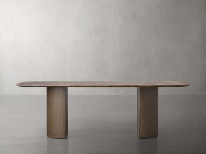 Saint Germain Stone Dining Table with Dauphine Base