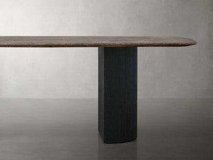 Saint Germain Stone Dining Table with Dauphine Base