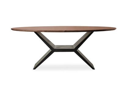 Jacob Oval Dining Table with Vertex Base