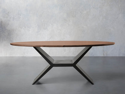 Jacob Oval Dining Table with Vertex Base