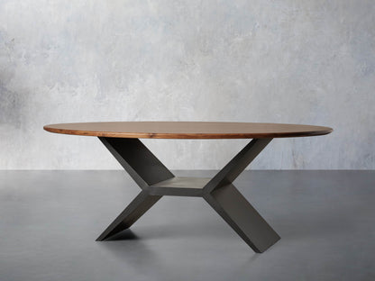 Jacob Oval Dining Table with Vertex Base