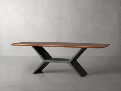 Terracotta Copper Dining Table with Vertex Base