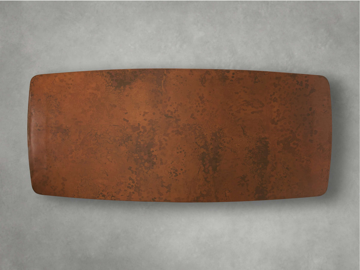 Terracotta Copper Dining Table with Vertex Base