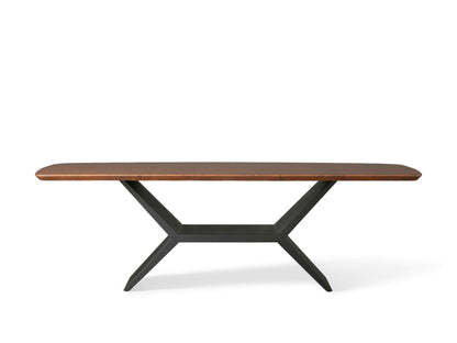 Terracotta Copper Dining Table with Vertex Base