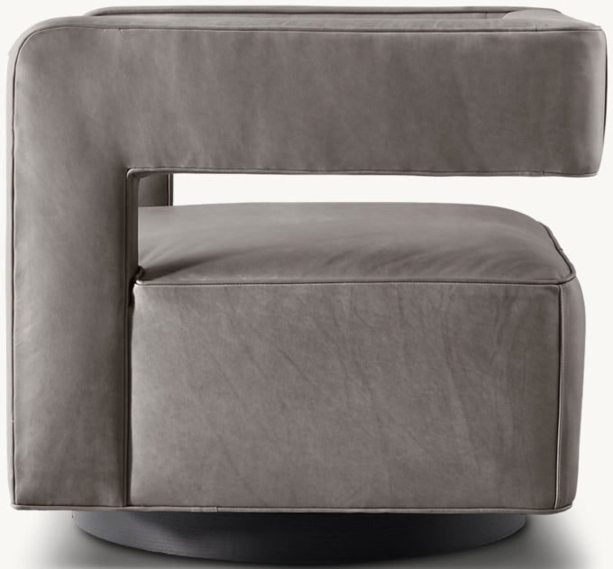 Drew Leather Swivel Chair
