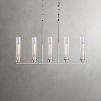 Andreas Glass Linear Chandelier