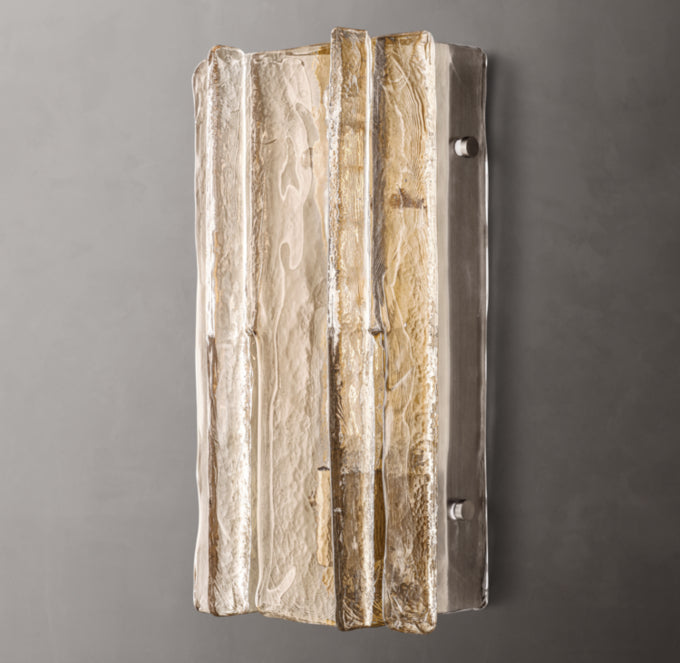 Lattice Clear Glass Sconce 15"