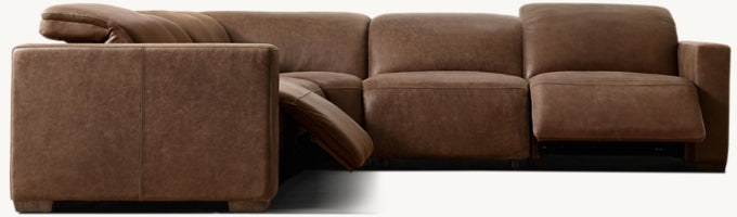 Lennon Recliner Modular Leather 5-Piece Corner Sectional