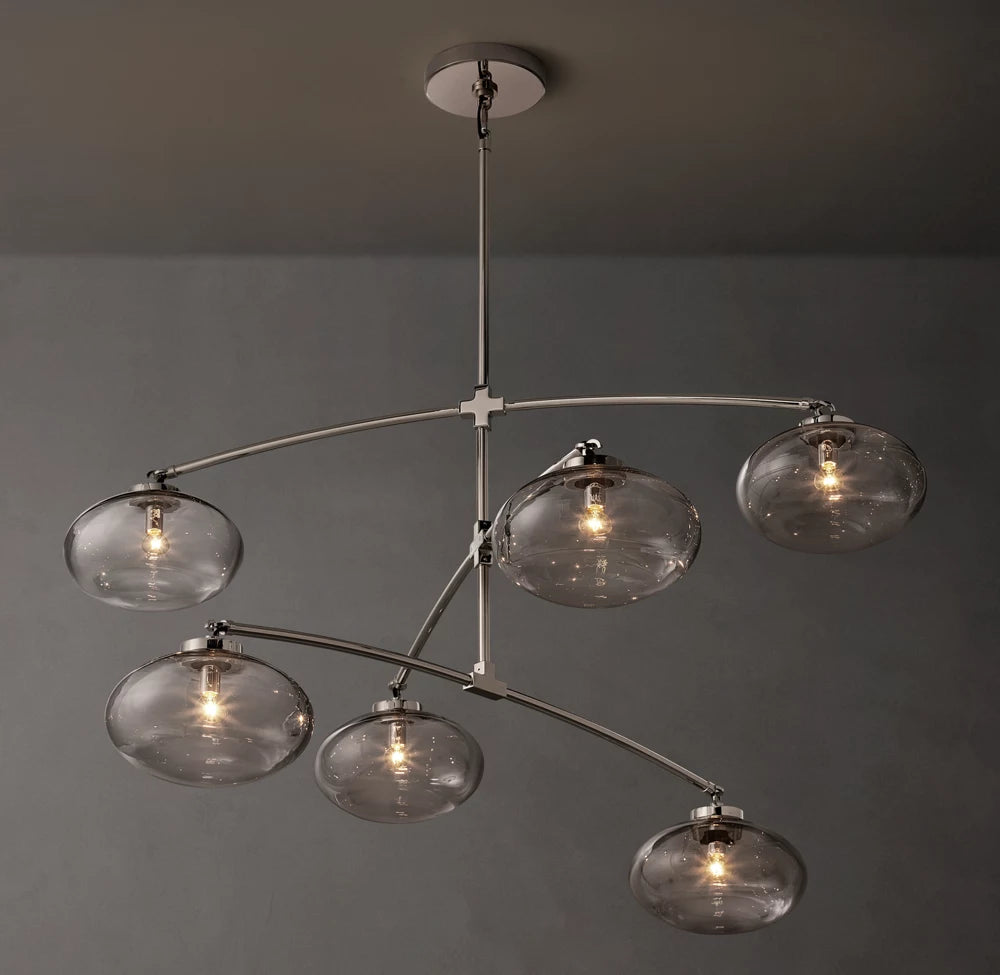Cabrette Clear Glass Mobile Round Chandelier