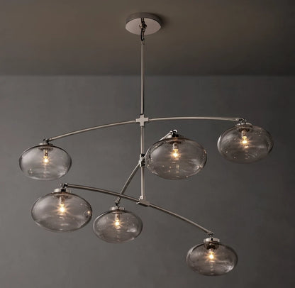 Cabrette Clear Glass Mobile Round Chandelier