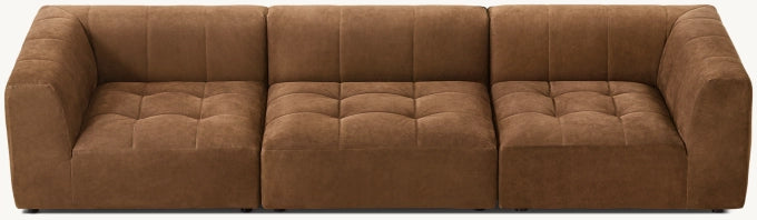 Burano Modular Leather Corner Chair 3-Piece Sofa