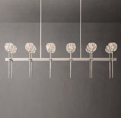 Boule De Cristal Clear Glass Double Linear Chandelier 60"