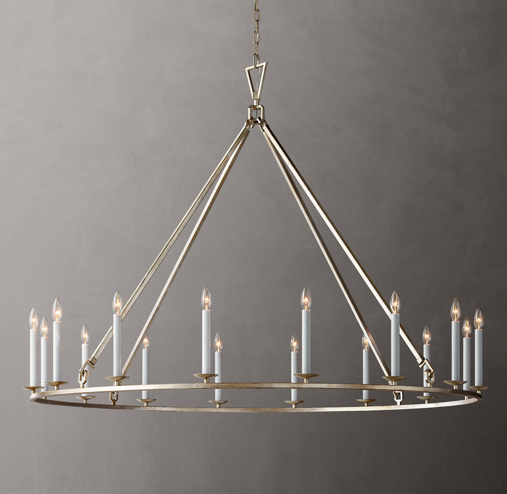 19TH C. ENGLISH OPENWORK ROUND CHANDELIER 60"