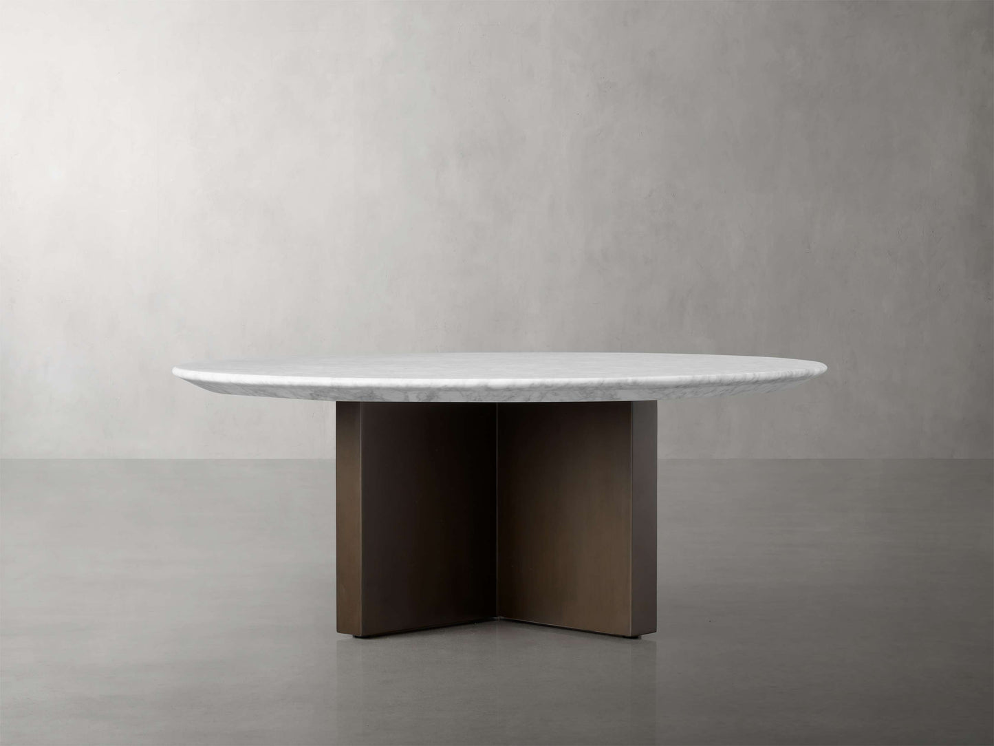 Saint Germain Round Stone Coffee Table with Clement Base