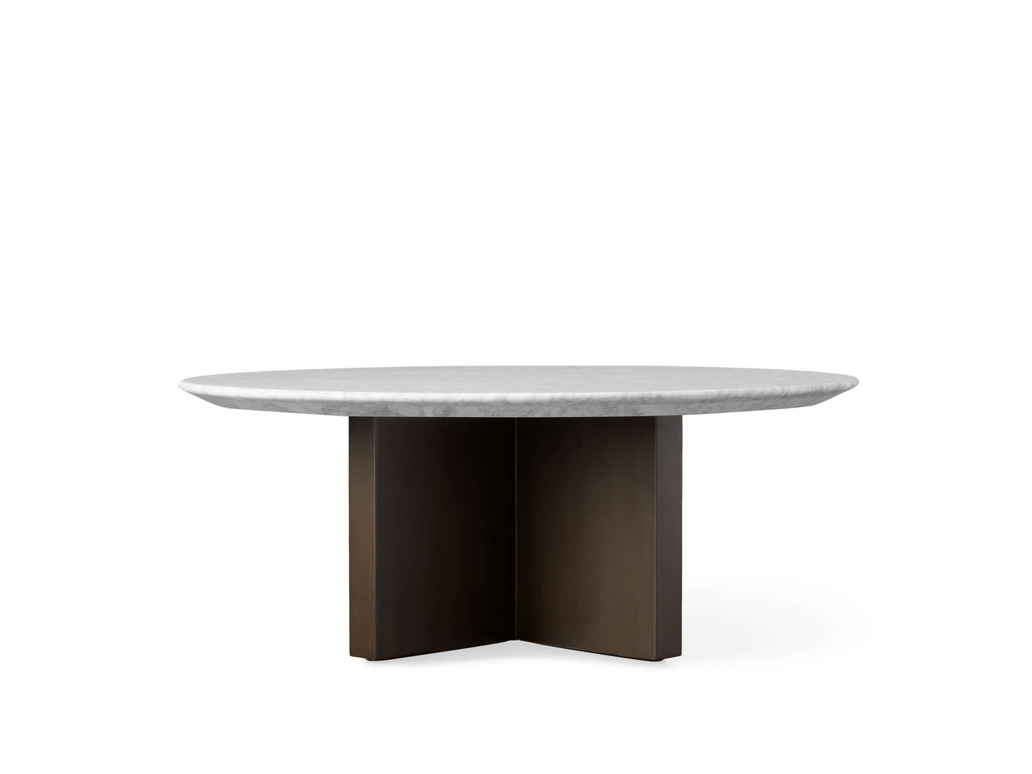 Saint Germain Round Stone Coffee Table with Clement Base