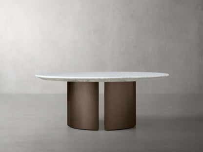 Saint Germain Round Coffee Table with Metal Dauphine Base