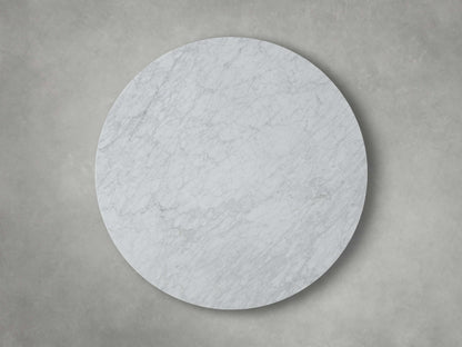 Saint Germain Round Stone Coffee Table with Clement Base